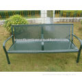 Custom made perforated steel park bench seat with backrest